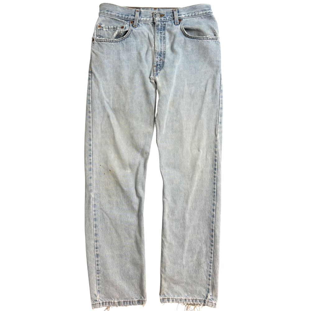 Levi's 505 Jeans Mens 32x30 2008 Light Wash Distressed Regular Straight Leg Y2K